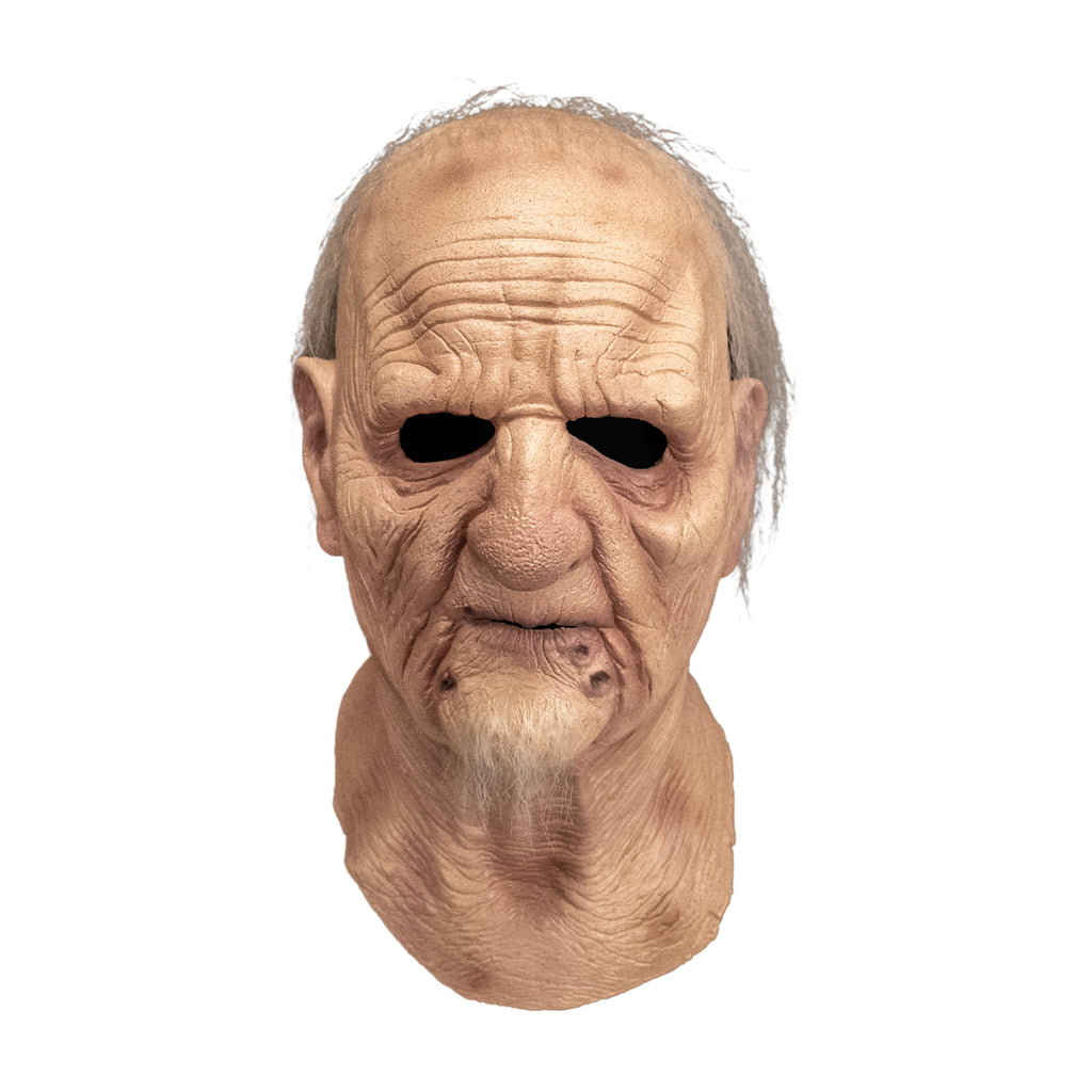 Old man mask with white hair, front view