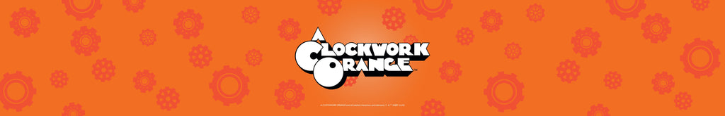 orange background, black outlined white text reads A Clockwork Orange