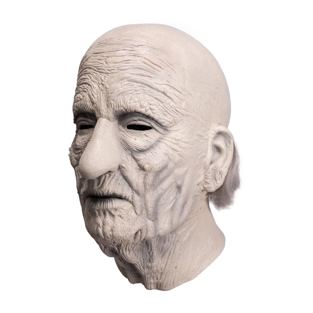 Old man latex mask, side view