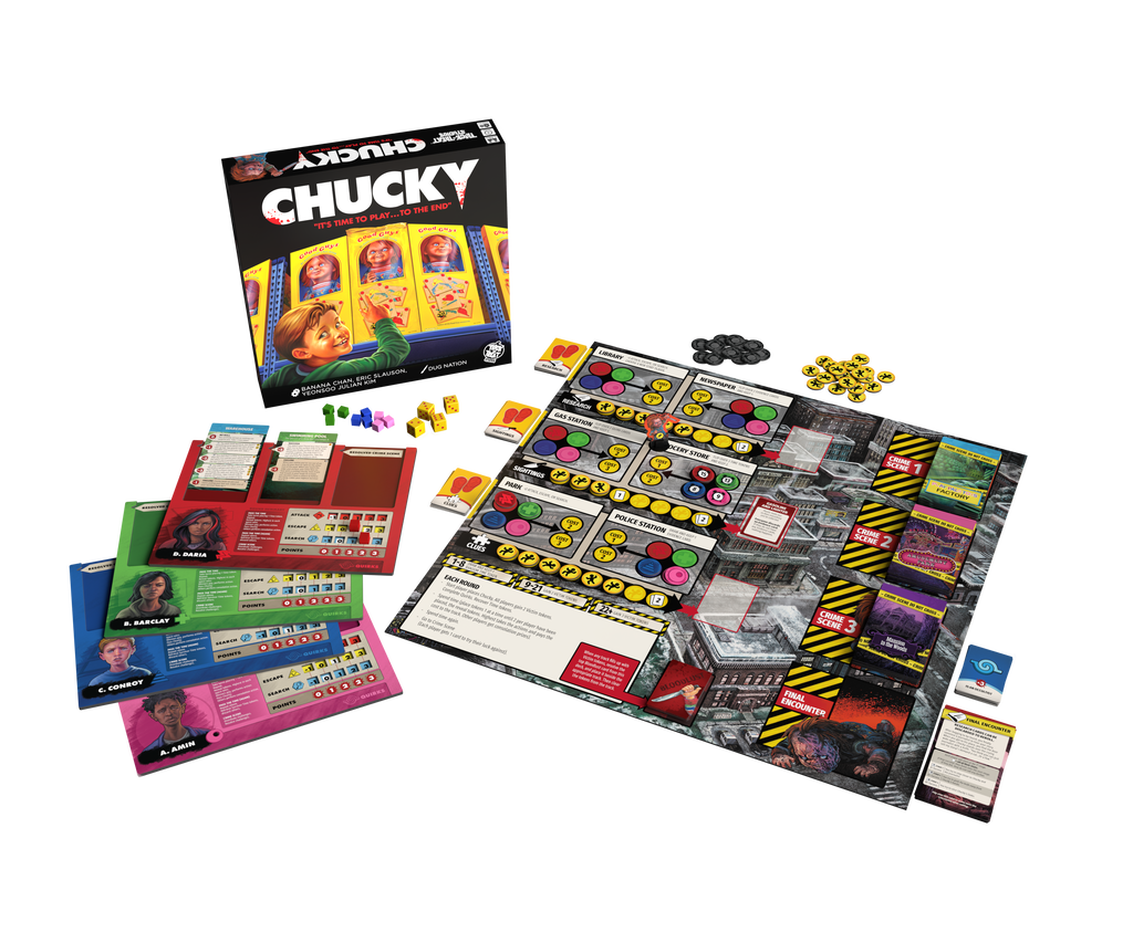 Chucky "It's time to play... to the end" Box, components, board.
