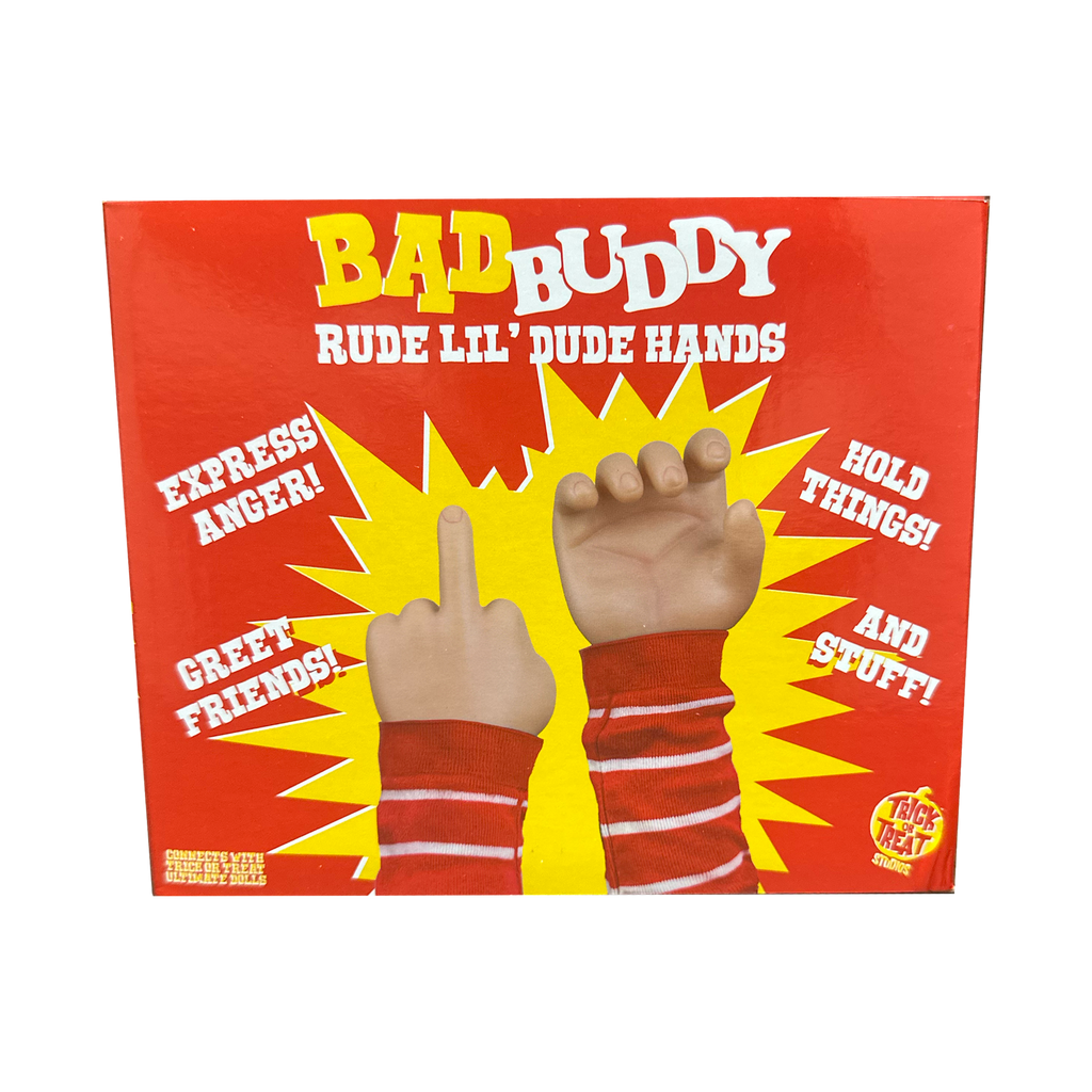 Yellow Rude Finger Trick or Treat Original - Bad buddy - Rude Lil' Dude Hands – Trick Or ...