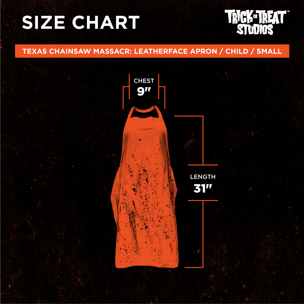 Size chart, 9" chest, 31" length
