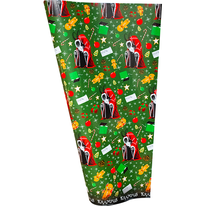 Krampus Seasons Greetings Wrapping Paper Trick Or Treat Studios