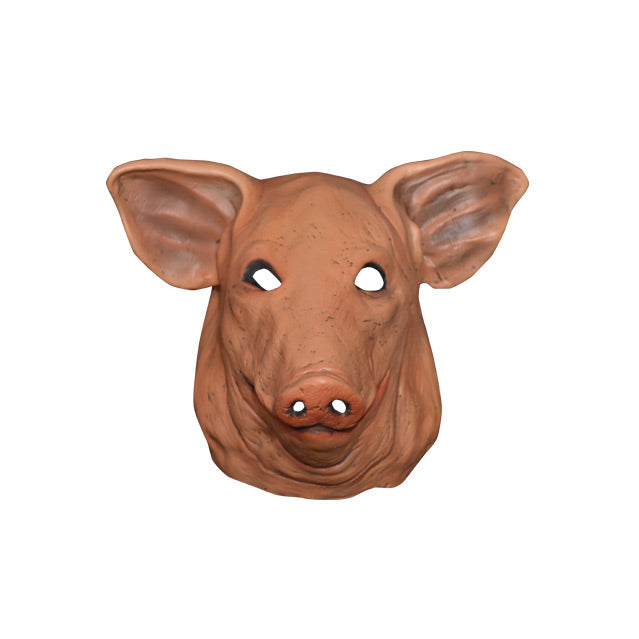 Front view Mask. Pink Pig head and neck