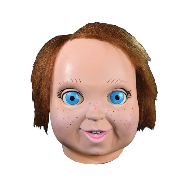 Front view. Good Guys Doll Mask. Head and neck. Red Hair, big blue eyes, freckles, happy face.