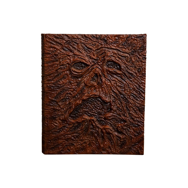 Book of the Dead prop.  Cover of the book, leather textured with moaning face.