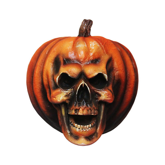 Halloween II poster pumpkin magnet.  Skull-like face, orange, grinning jack o' lantern.