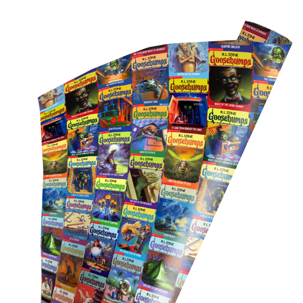 Goosebumps wrapping paper.  Pattern of Goosebumps book covers.
