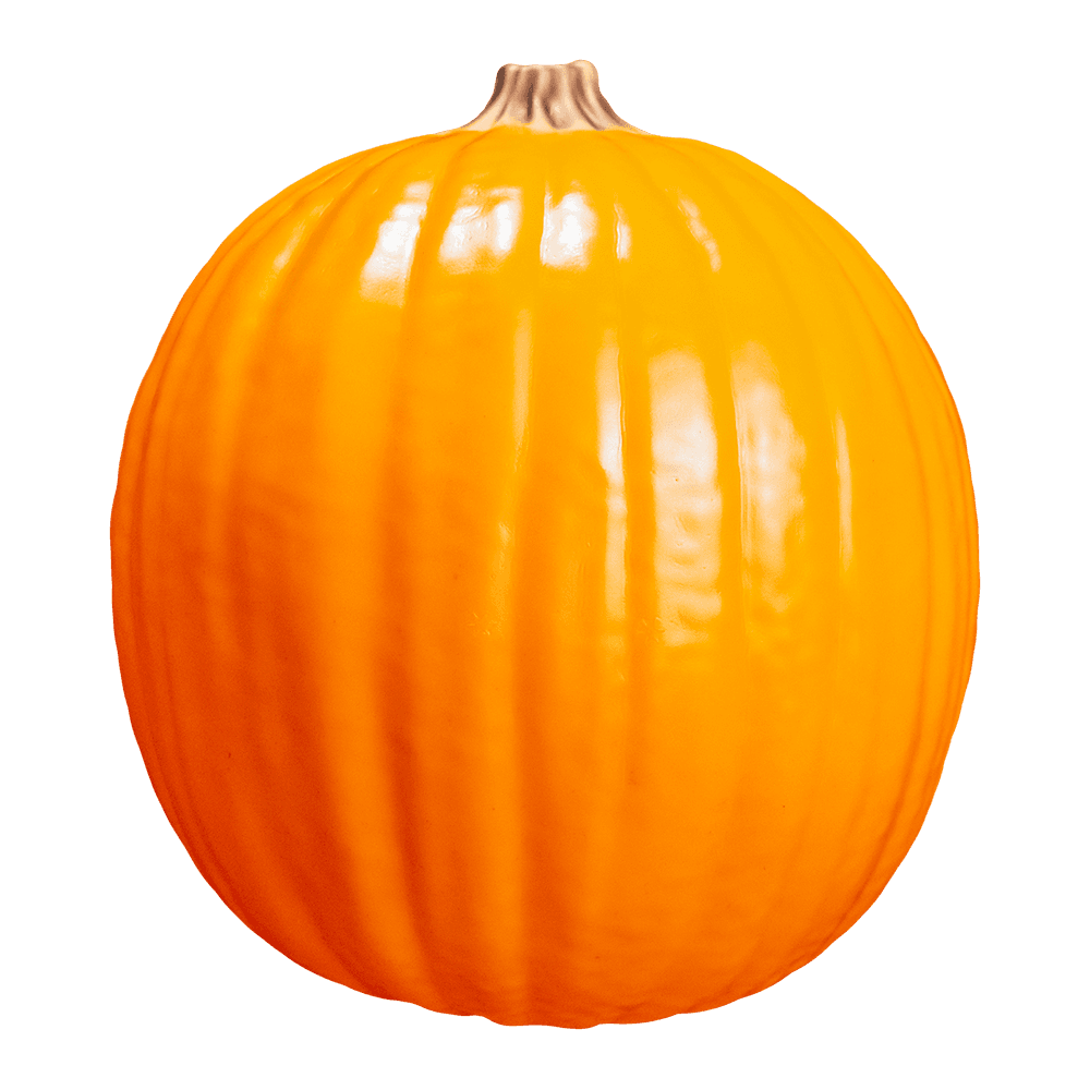 Back view. Halloween 2018, plastic, orange light up pumpkin prop.
